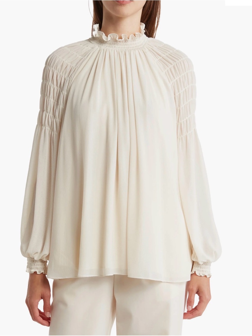See By Chloe Georgette Ruffled Neck Blouse